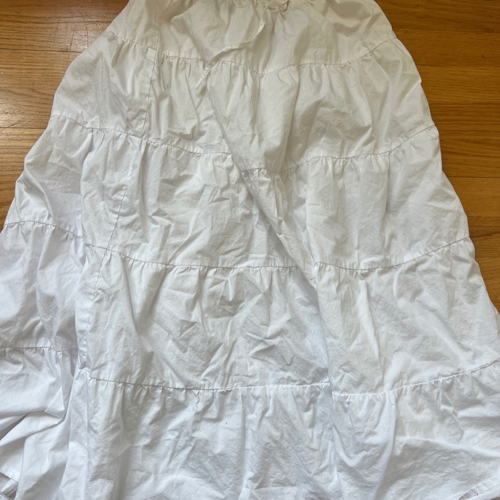 cotton White Tiered Skirt